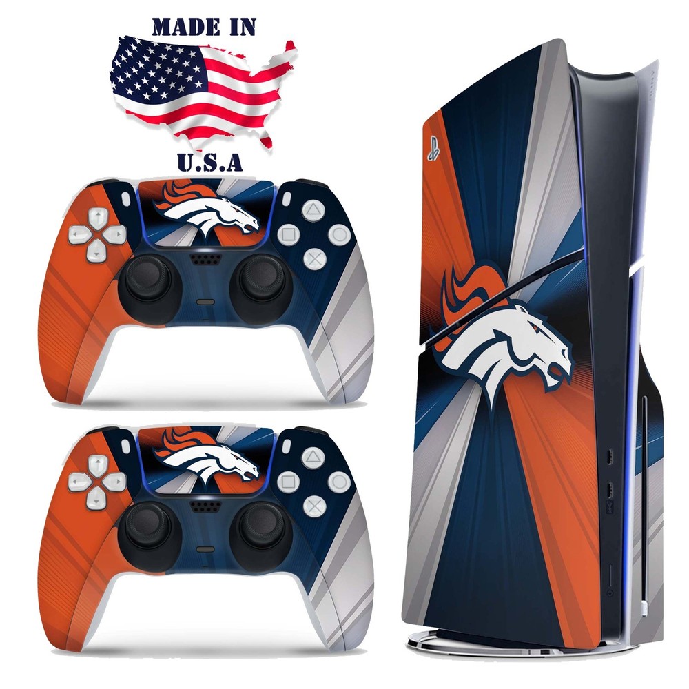 Denver Broncos PS5 Console & Controller Vinyl Skin Wrap Decal Set