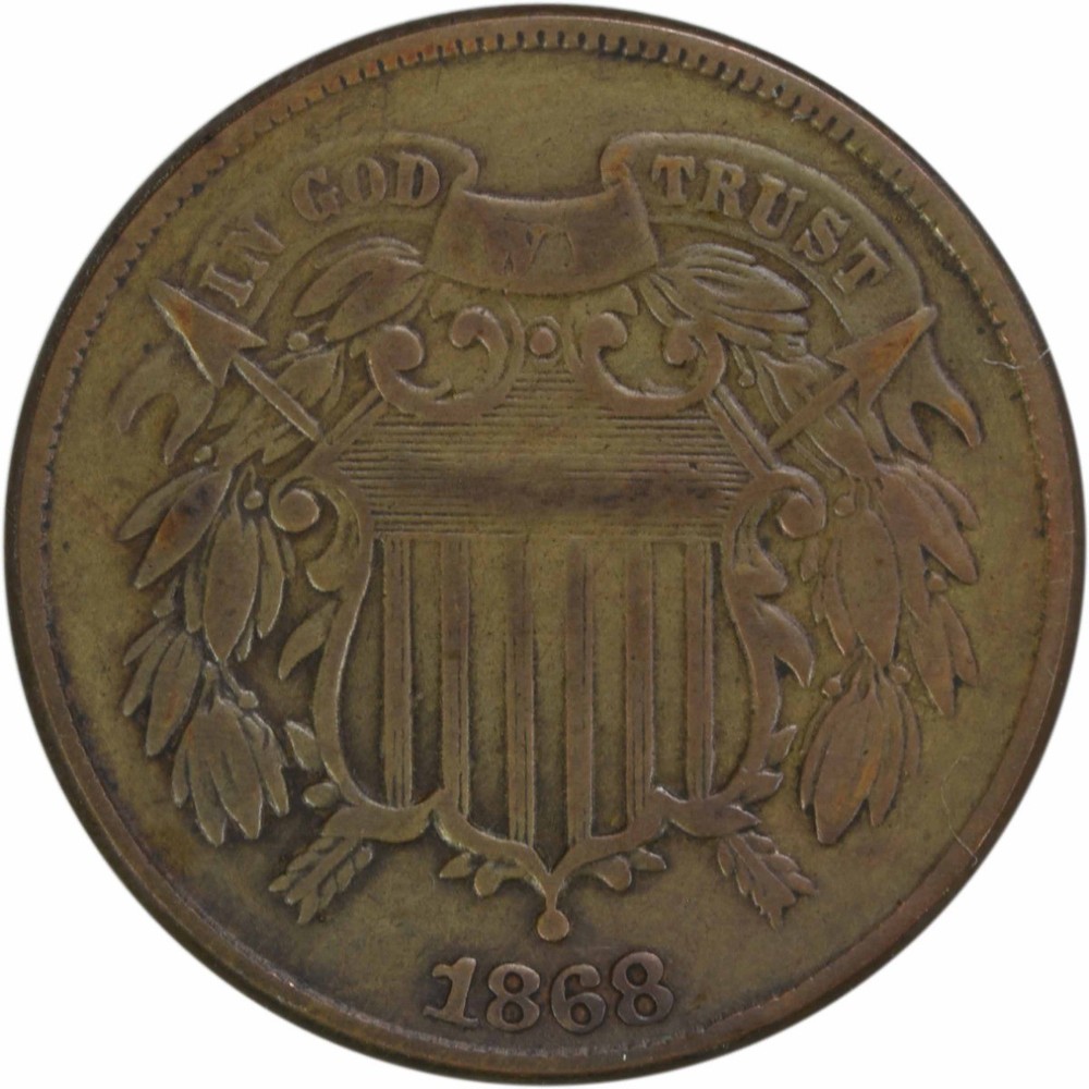 1868 Two Cent Piece VF Uncertified #800