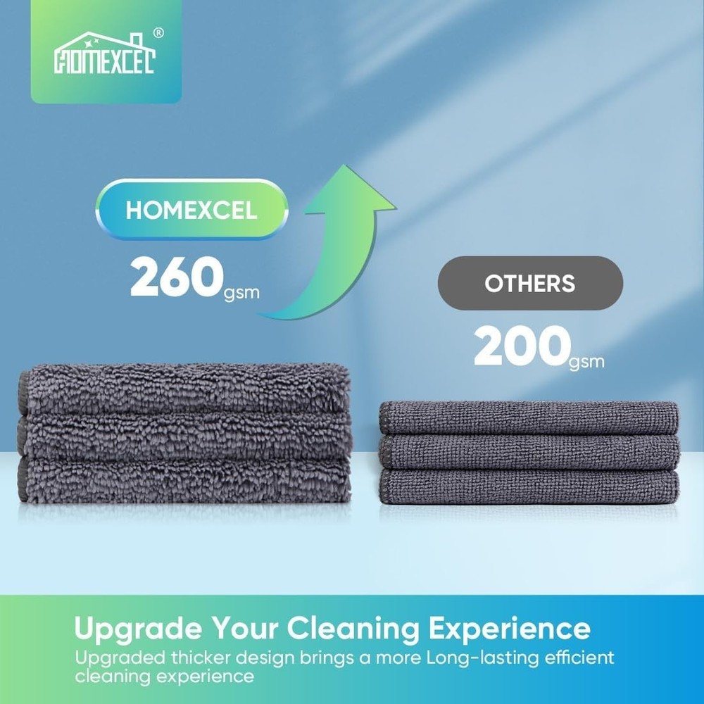 Eco-Friendly 12 Pack Grey Microfiber Cleaning Cloths