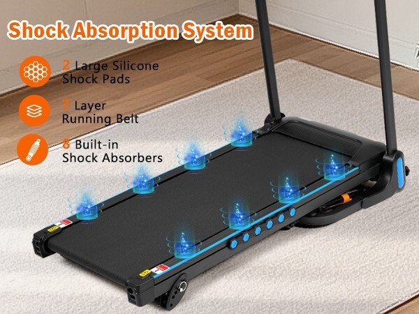 NEW Incline Treadmill 10MPH Auto-Folding Type C & USB Charge Bluetooth Speaker