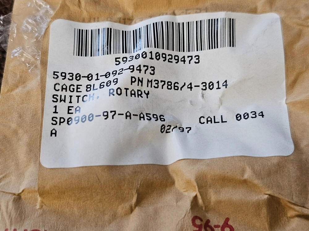 Cole Rotary Switch M3786/4-3014 Dial 12 Position DC9703 Dash Panel