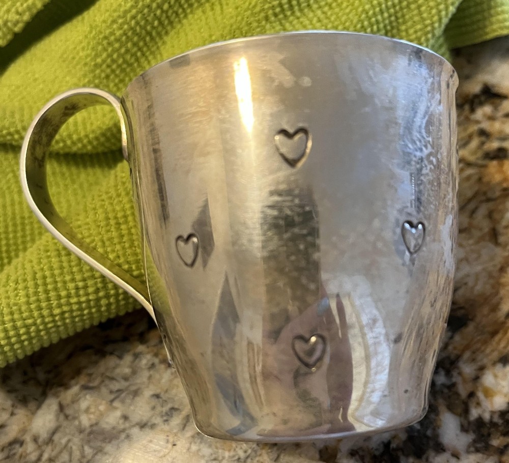 E. Dragsted Denmark silver plate cup. Mid-Century Danish modernist metalware.