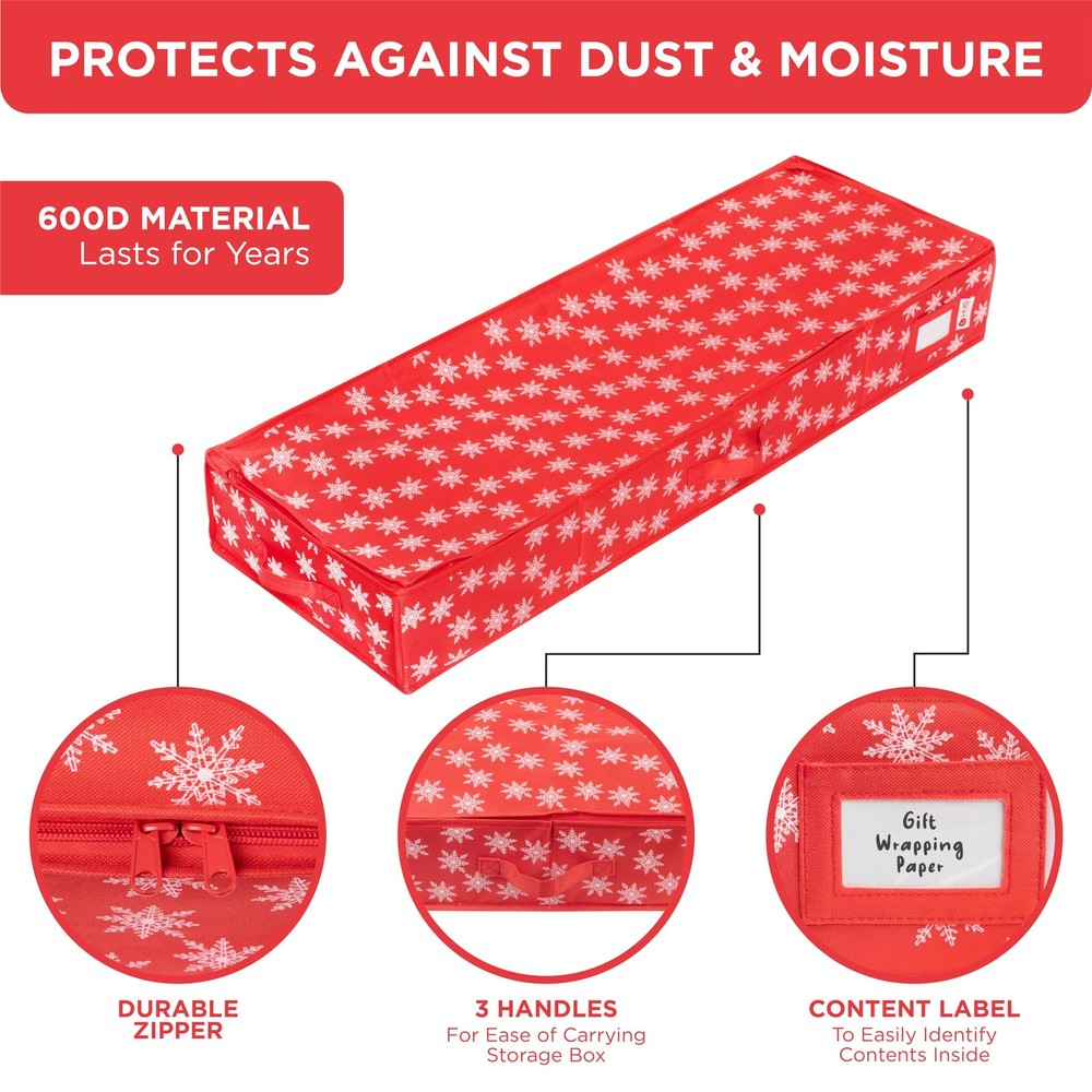 Premium Wrapping Paper Storage Container -Durable Material 600D tear-proof - ...