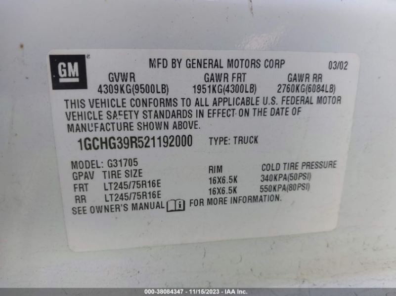 Alternator 105 Amp Fits 01-02 EXPRESS 1500 VAN 270680