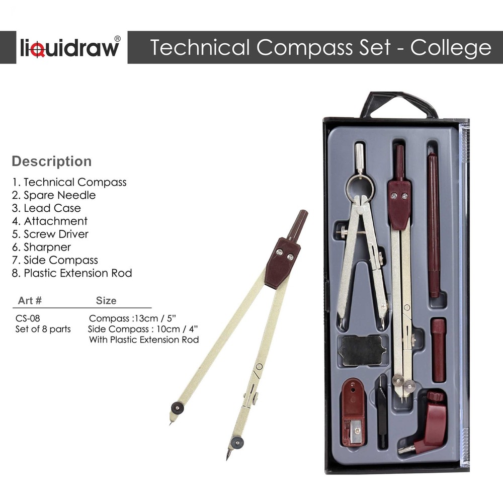 Liquidraw Technical Drawing Professional Set - 8 Piece | Includes Metal...