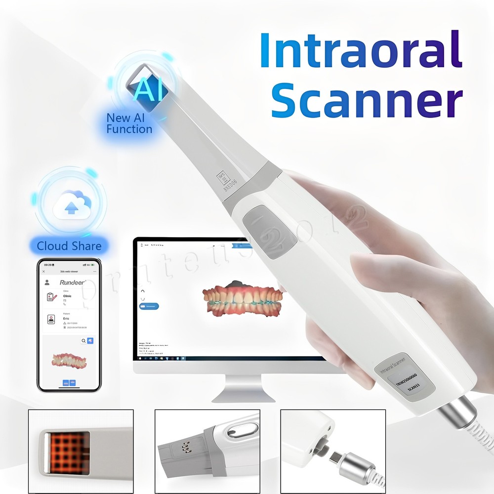 Dental Intra-oral Scanner 3D Real-time Display w/ AI Scanning Software + Tips
