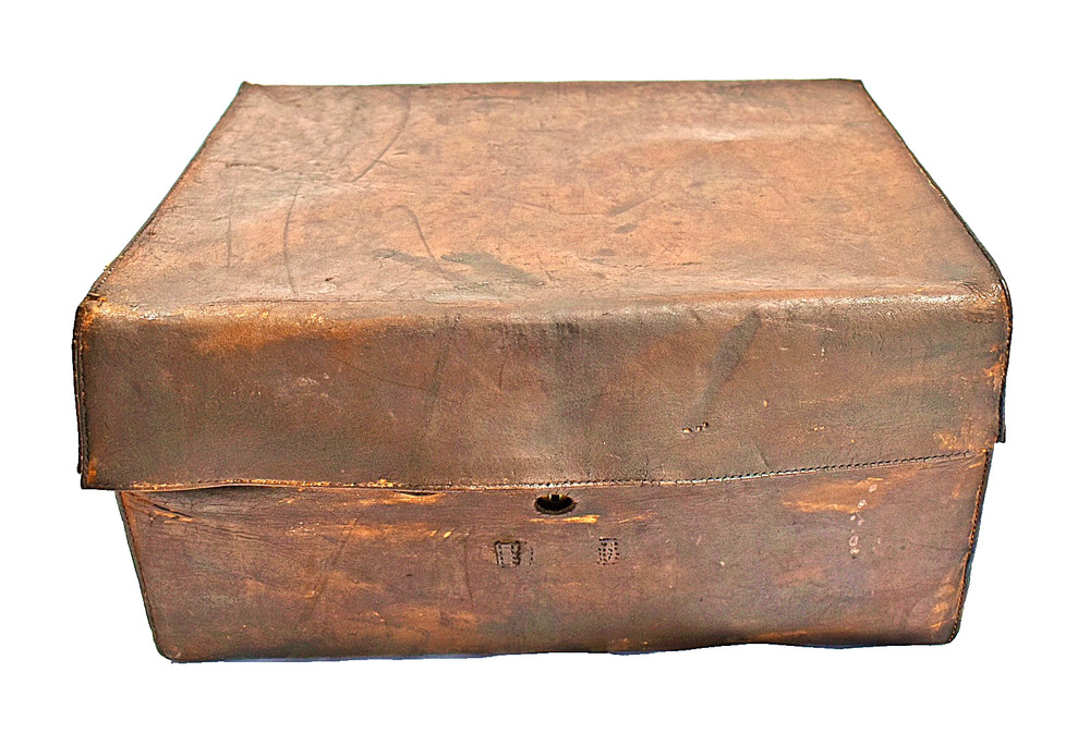 Late Georgian Dressing Box containing Silver plated Jars & Containers + Key