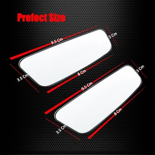 Rectangle Blind Spot Mirror, HD Glass ABS Housing Convex Wide Framed Rectangle