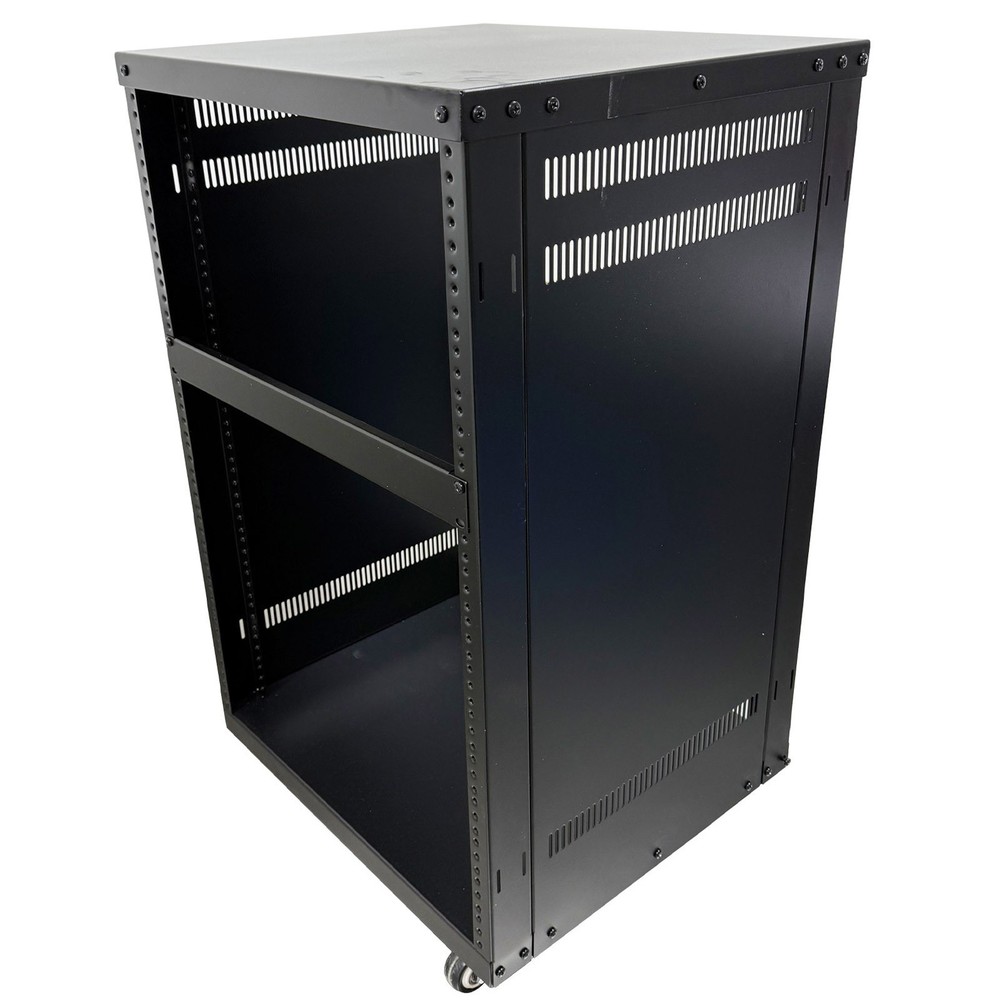 12U Open Frame Server Rack with 4 Casters Mobile Under-Desk Server Stand