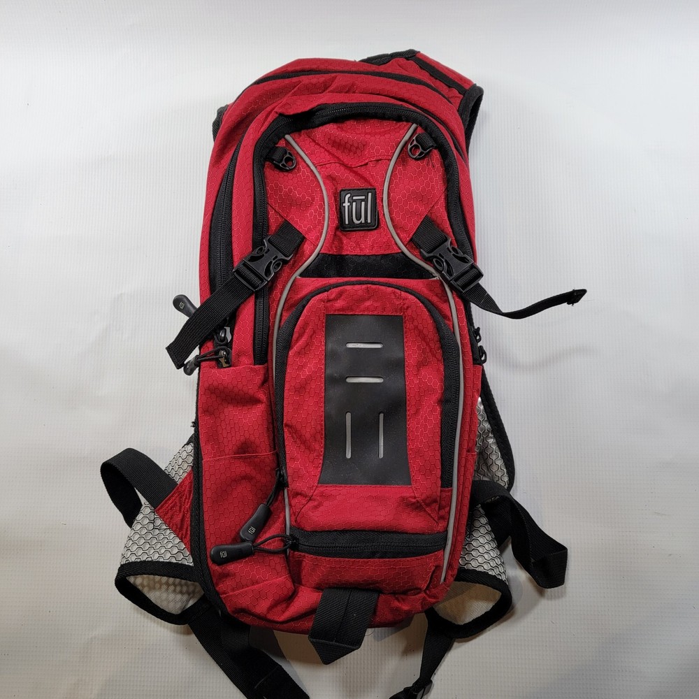 Ful Hydration Backpack Red Black Hiking Pack No Bladder Outdoor