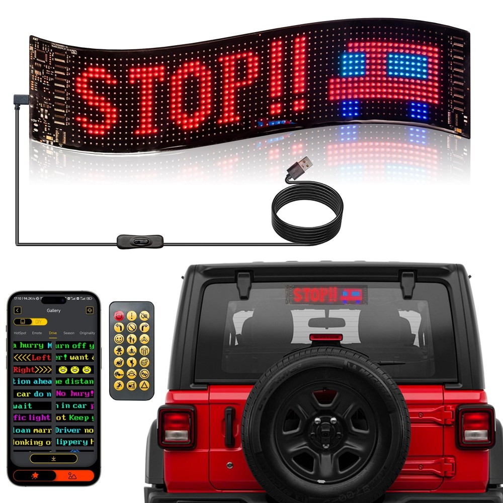 15inx4in Devil Eyes Light for Cars, Programmable LED Eyes, Flexible LED Display