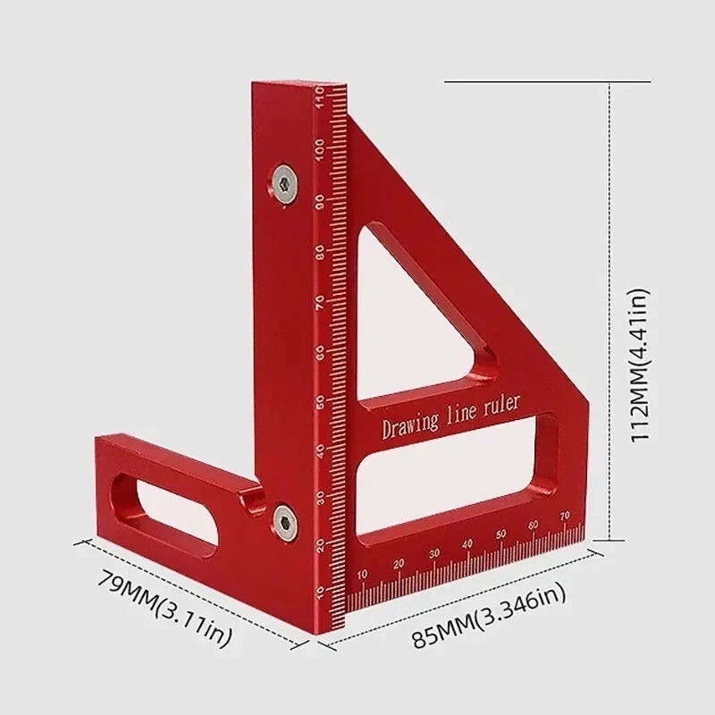 Woodworking Square Protractor Aluminum Alloy Miter Triangle Ruler High Precision