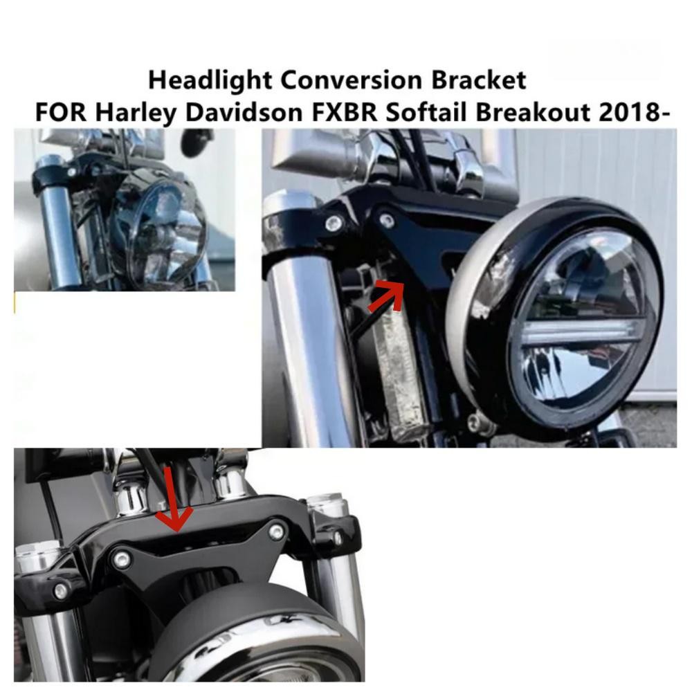 Headlight Conversion Bracket FOR Harley Softail Breakout FXBR 114 FXBRS 2018 -24