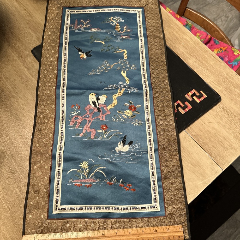 Decorative Silk Panel-Asian Design-Birds