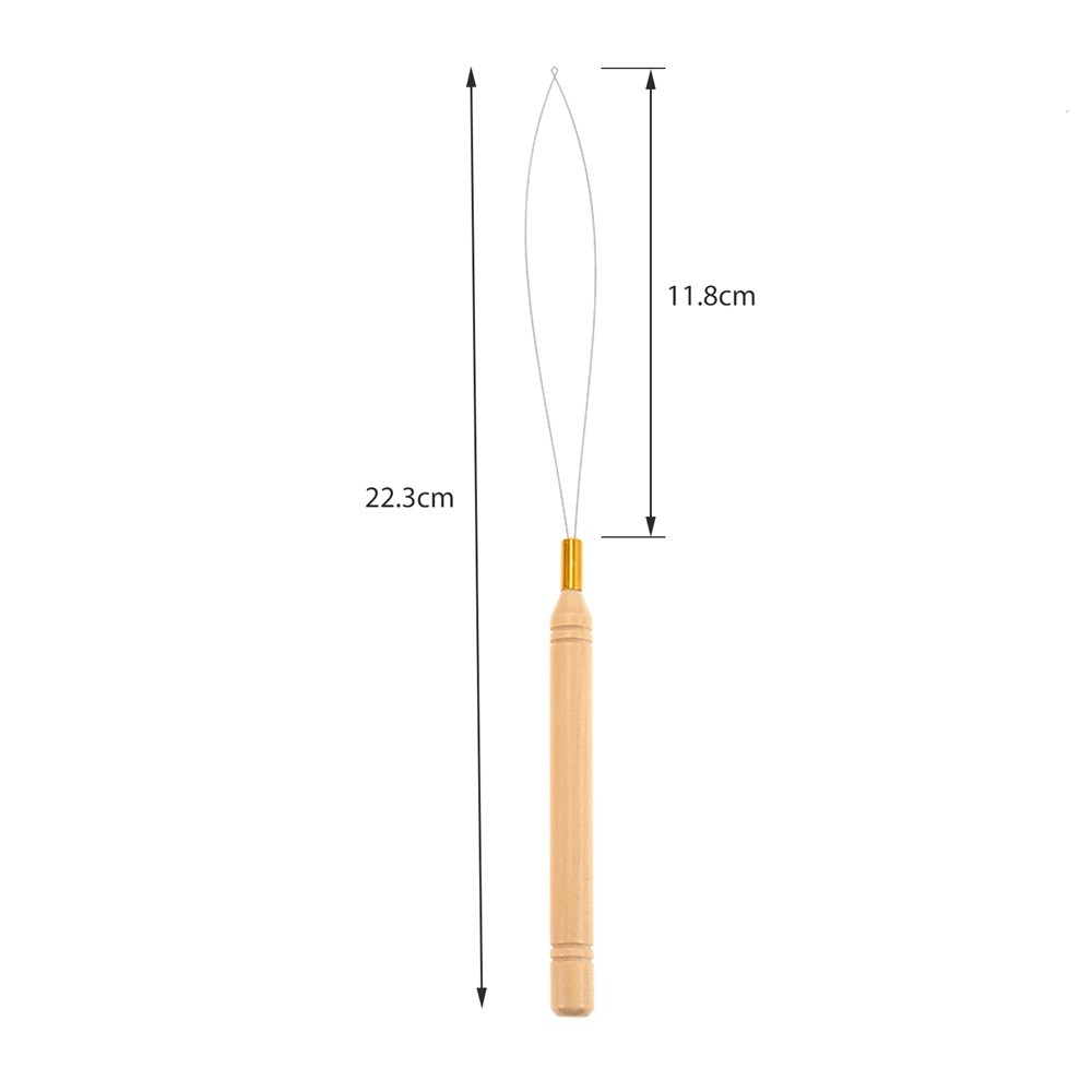 10Pcs Hair Extension Loop Needle Threader 22.3cm Micro Loop Nano Beads Device