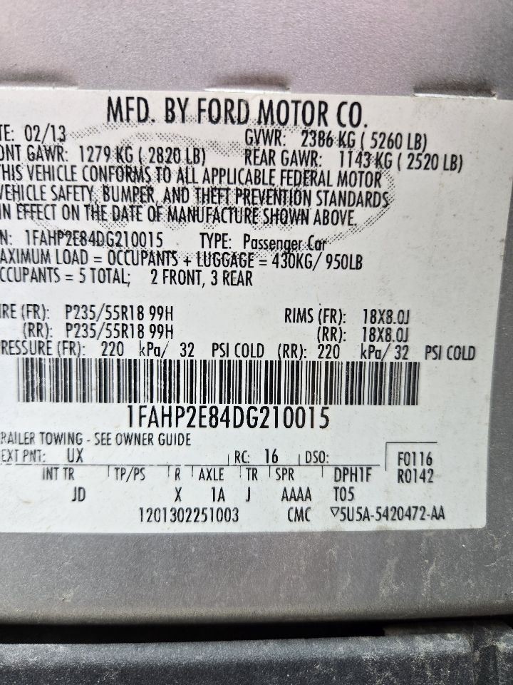 2013-2016 Ford Taurus Center Dash 8" Display Screen