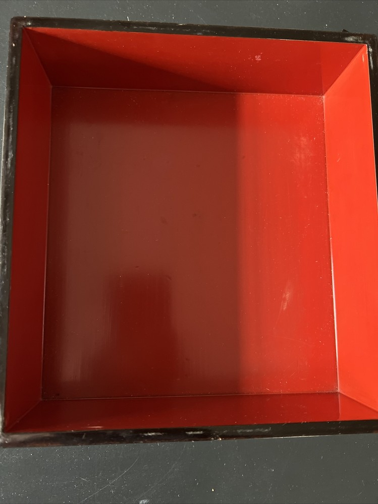 Large Japanese Lacquer Wooden Ware box. 9”X8.2”