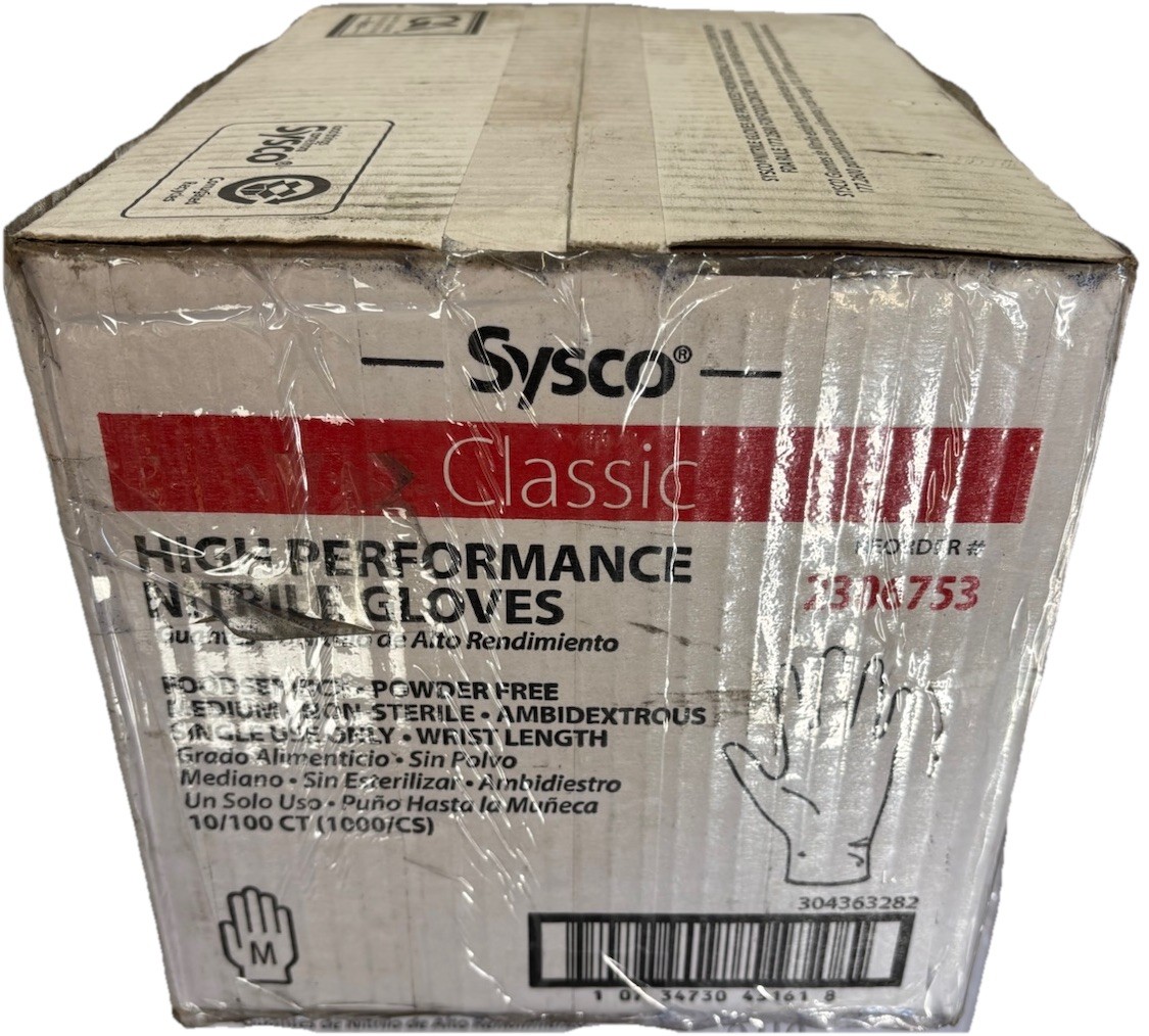 Sysco Nitrile Gloves Blue Medium 2306753 304363282 Qty 10