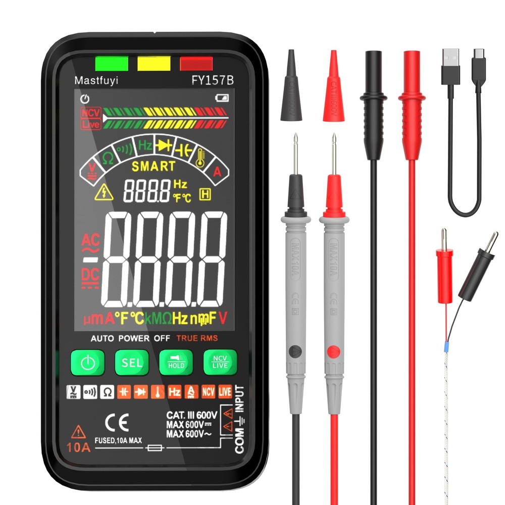 Multimeter Digital, Rechargeable Electrical Tester, NCV Intelligent Multi Tes...