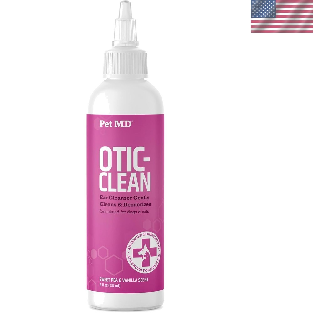 Gentle Dog and Cat Ear Cleaner - 8 oz Deodorizing & Infection-Preventing Formula