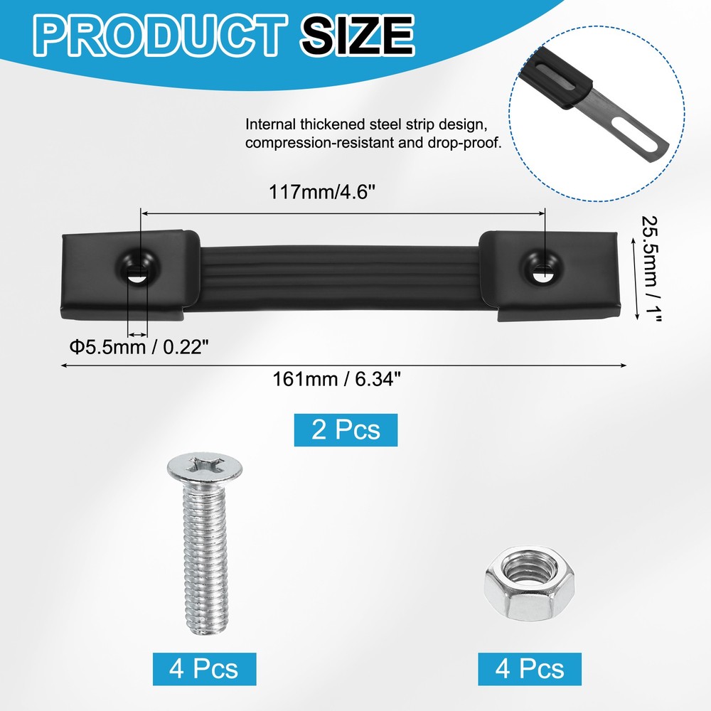 2 Pieces 6.3 Inches Speaker Cabinet Strap Handles, Pull for Speaker Case, Black