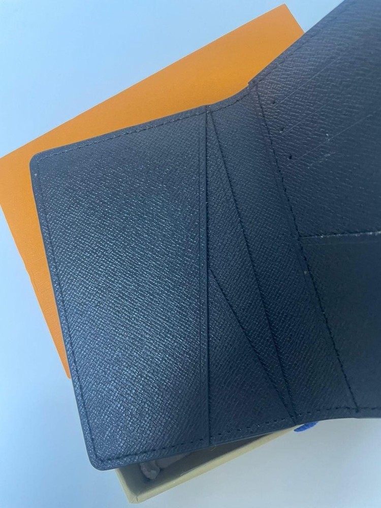 Louis Vuitton Pocket Organizer Monogram Eclipse LV Black Authentic