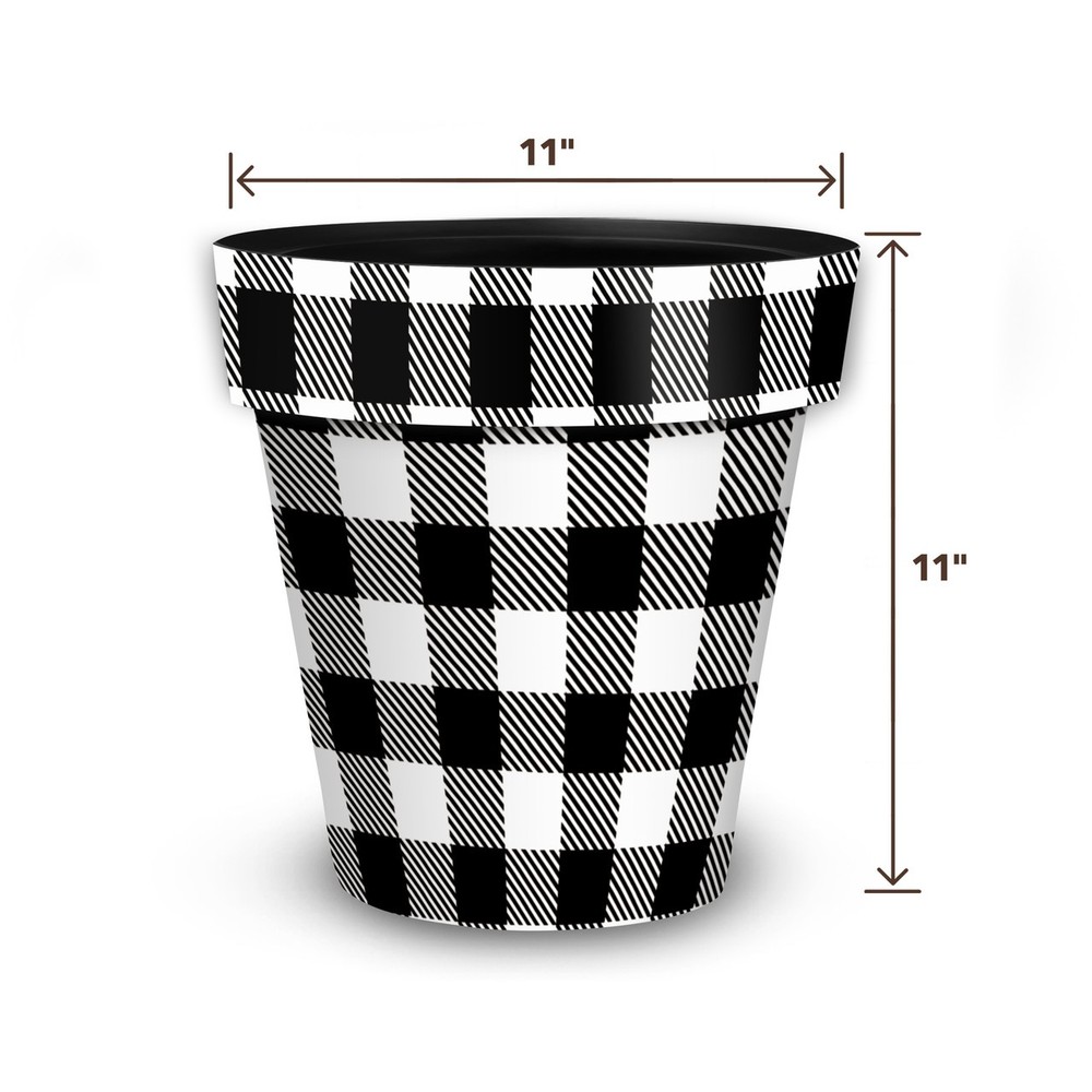 Briarwood Lane Black and White Buffalo Check Medium Planter