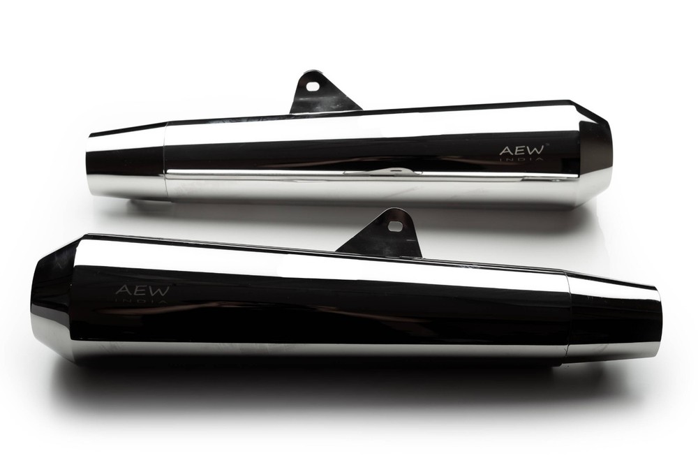 Megaphone Exhaust (TE 103) (Gloss) (Silver) Fit for RE INTERCEPTOR 650