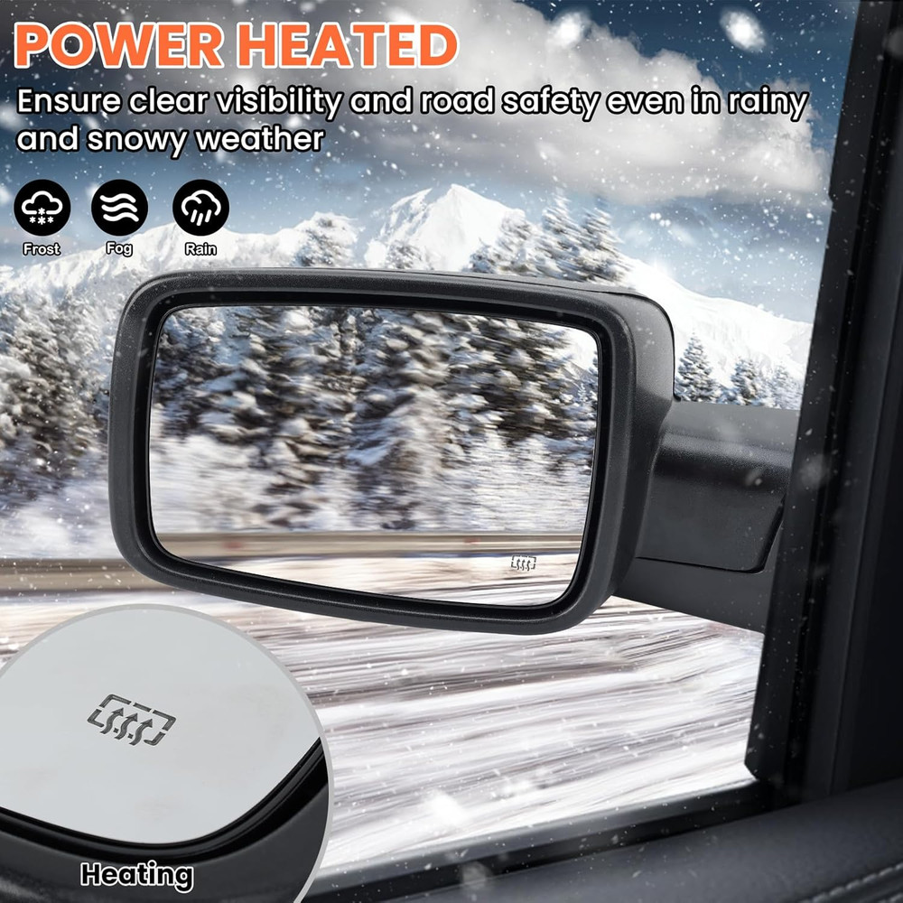 Left Driver Side Mirror Compatible with 2013-2018 Dodge Ram 1500 2500 3500 Rear