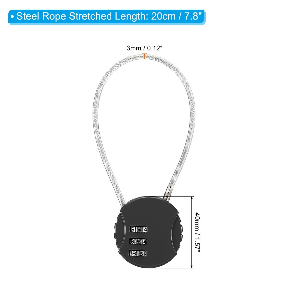 2PCS 7.8" Black Small Combination Lock DIY