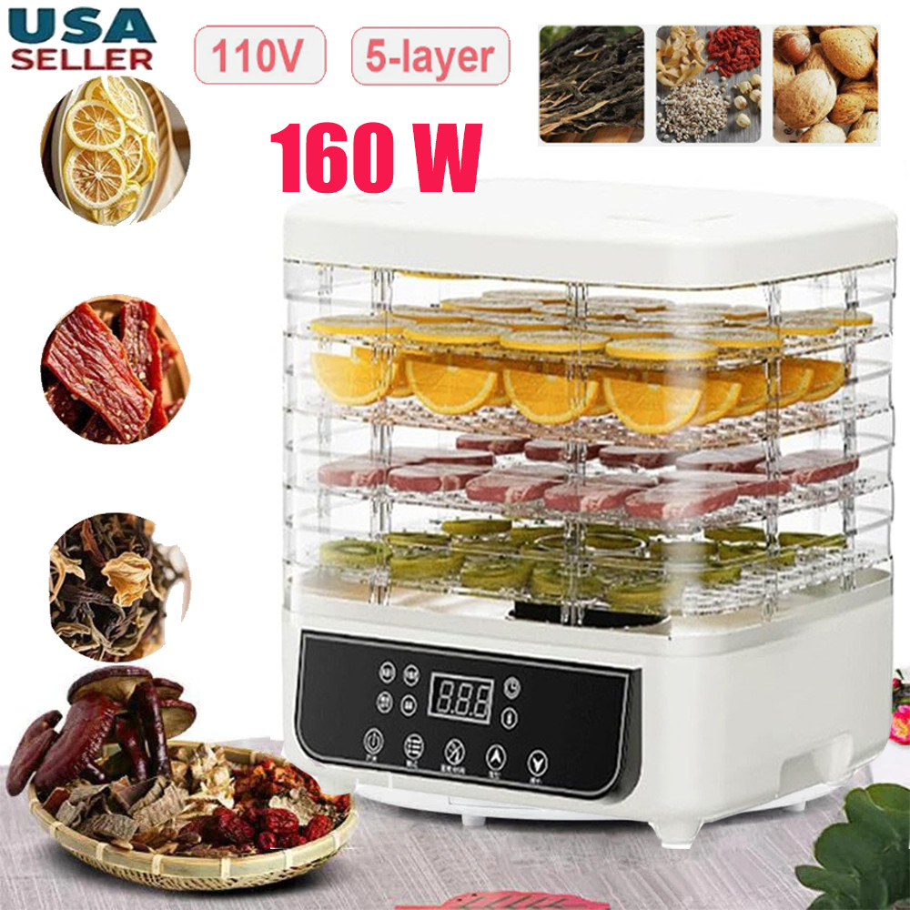 5-Trays Food Dehydrator Machine Adjustable Temperature for Jerky/Fruit/Vegetable