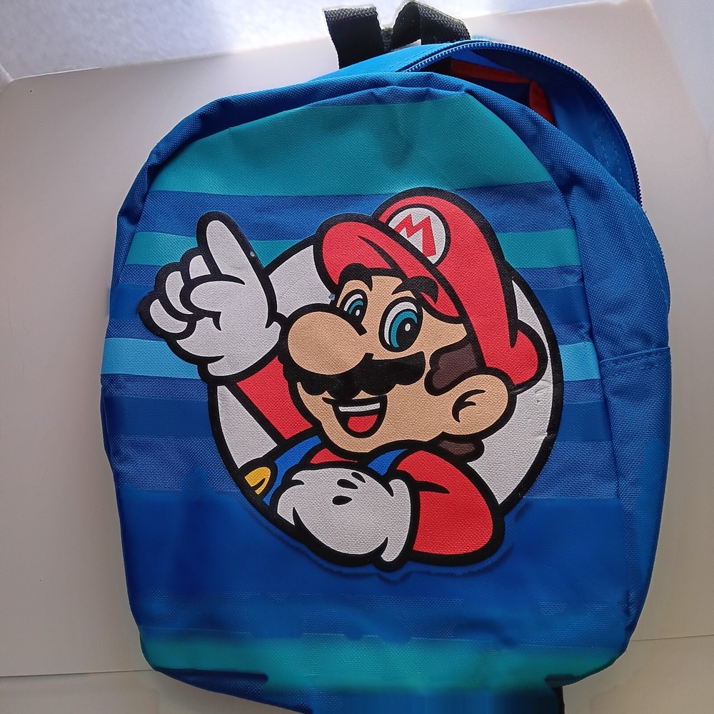 Mario Blue Backpack, kids size, used, good shape