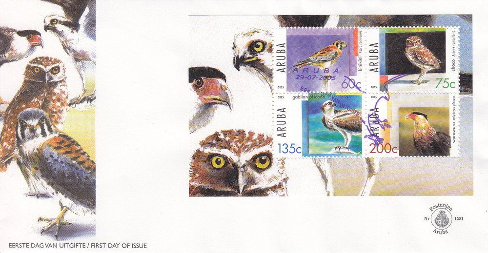 Arubu Issue FDC 2005 (120a) Birds