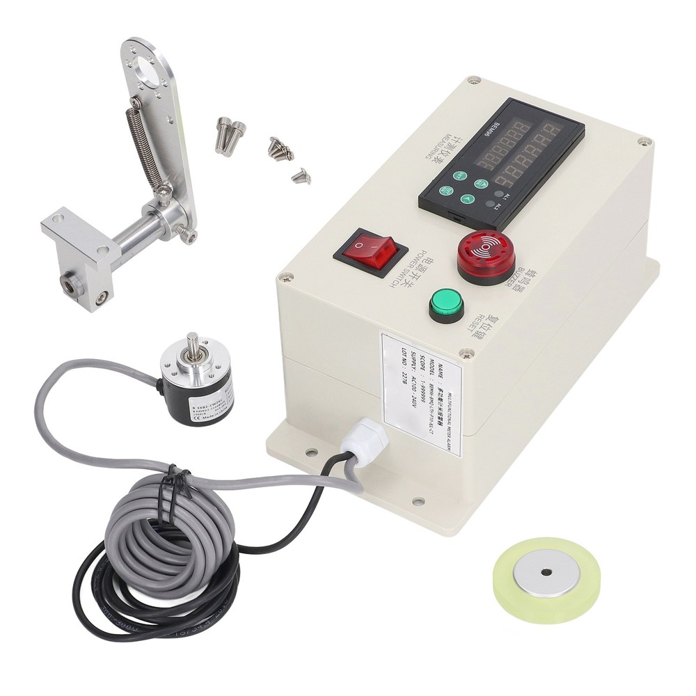 Digital Yard Meter Counter With Spring Bracket 6 Digit Roller Cable Wheel New