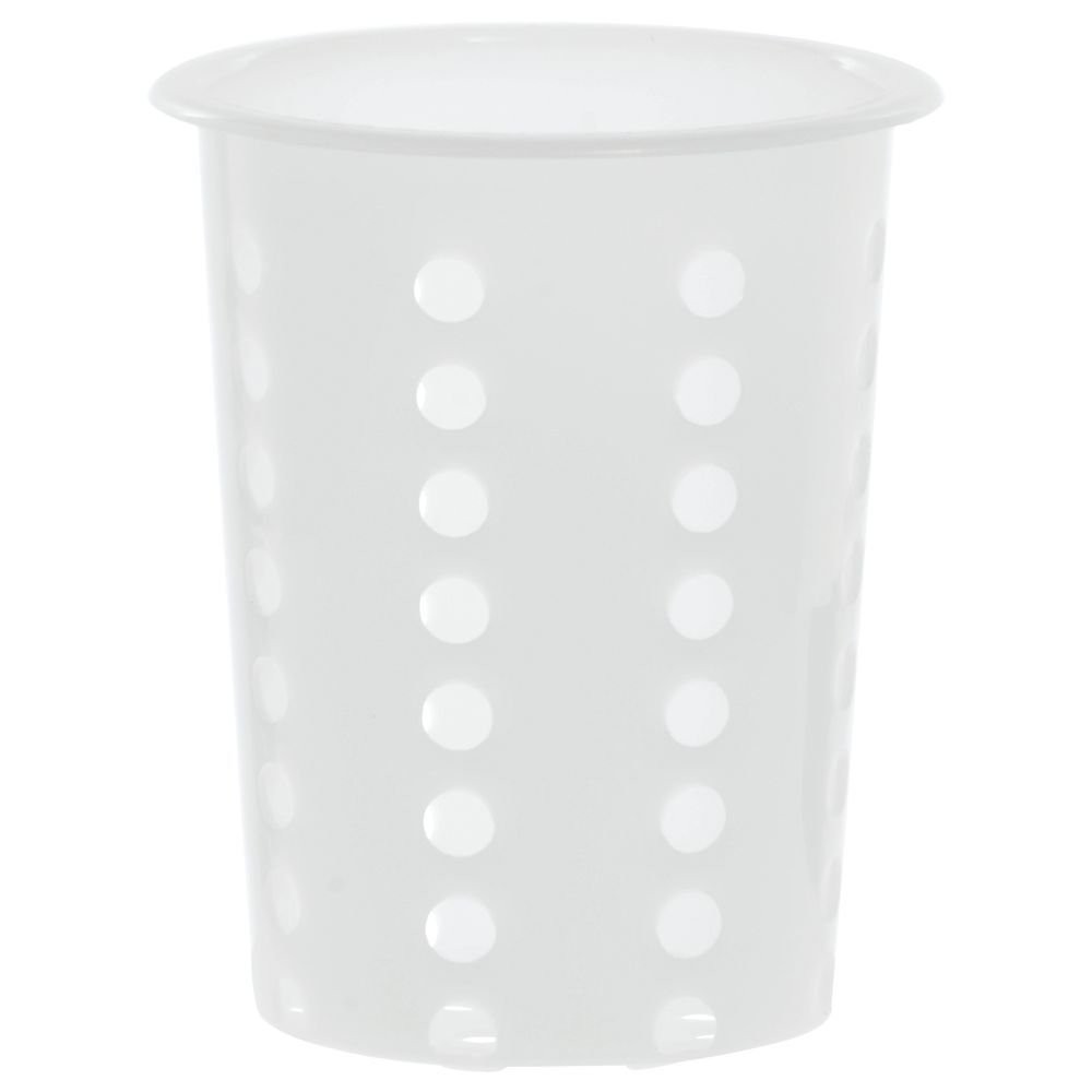 HUBERT® Flatware Cylinder Perforated White Polyethylene - 4 1/2"Dia x 5 1/2"H