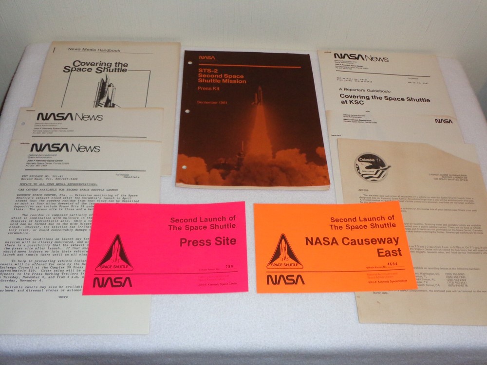 NASA Space Shuttle Second Launch STS-2 Media Press Kit Permits & Papers Lot Rare