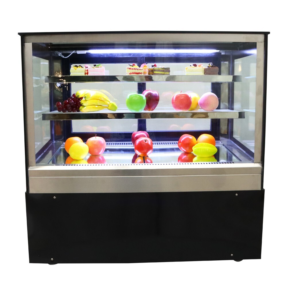 220V Electric Countertop Right-Angle Cake Visual Showcase Automatic Defrost 300W