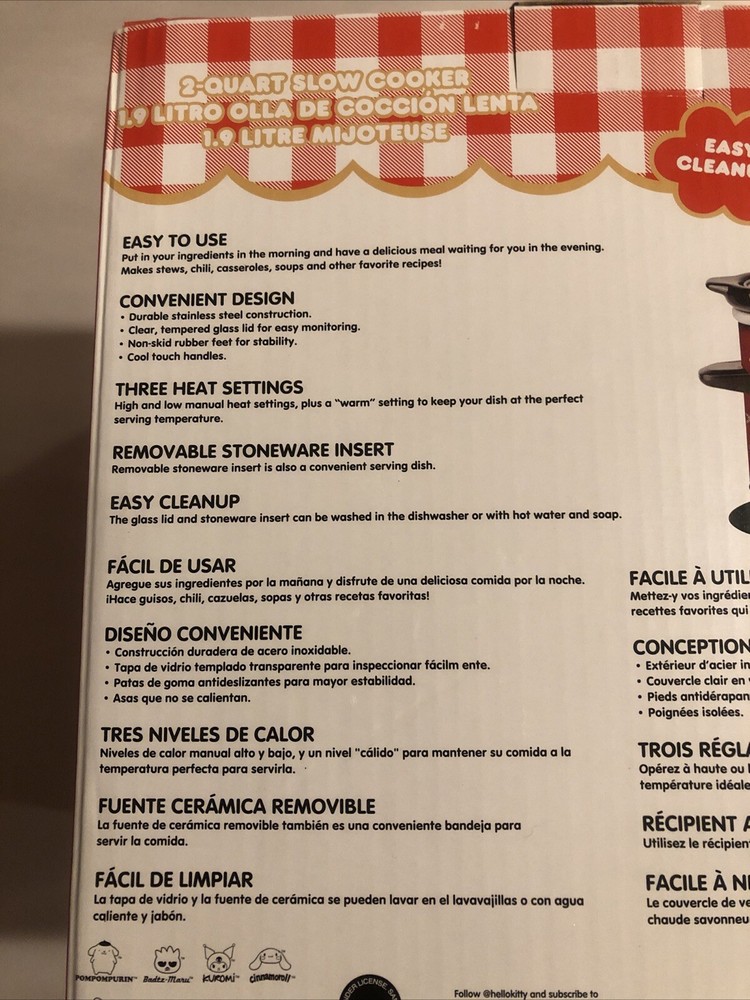 Hello Kitty & Friends 2 Quart Slow Cooker Brand New