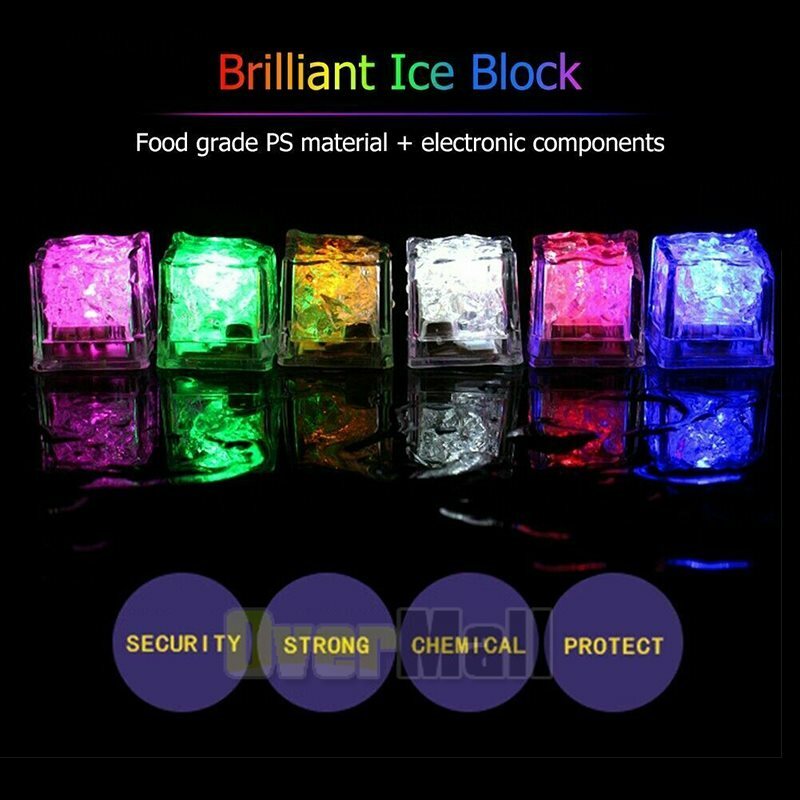 Light Up Ice Cubes Bulk, 12-48 PCS Led Ice Cubes for Drinks with Changing Lights
