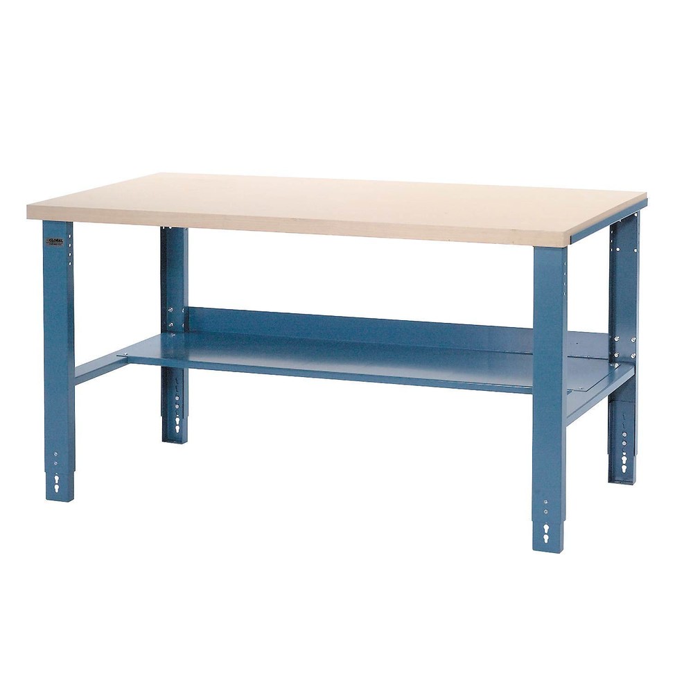 Complete Industrial Workbench Plastic Laminate Square Edge 60"W x 30"D Blue