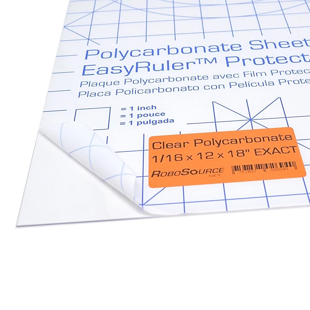 Transparent Polycarbonate Plastic Sheet 12x18 - Easy to Bend & Cut for Projects
