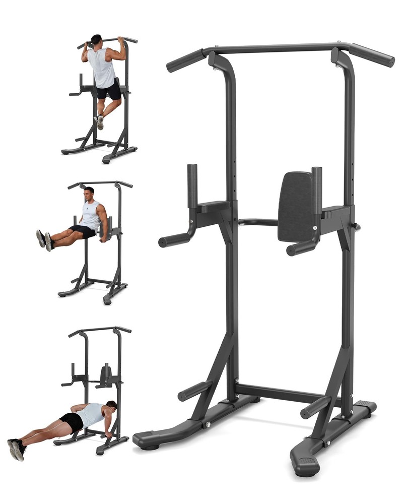 Power Tower, Heavy Duty Pull Up Bar 450LB Capacity, Multi-Functional Dip Stat...
