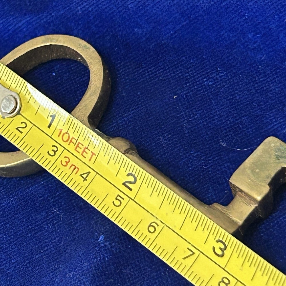 Antique Brass Skeleton Solid Barrel Key Collectible Decor/323j