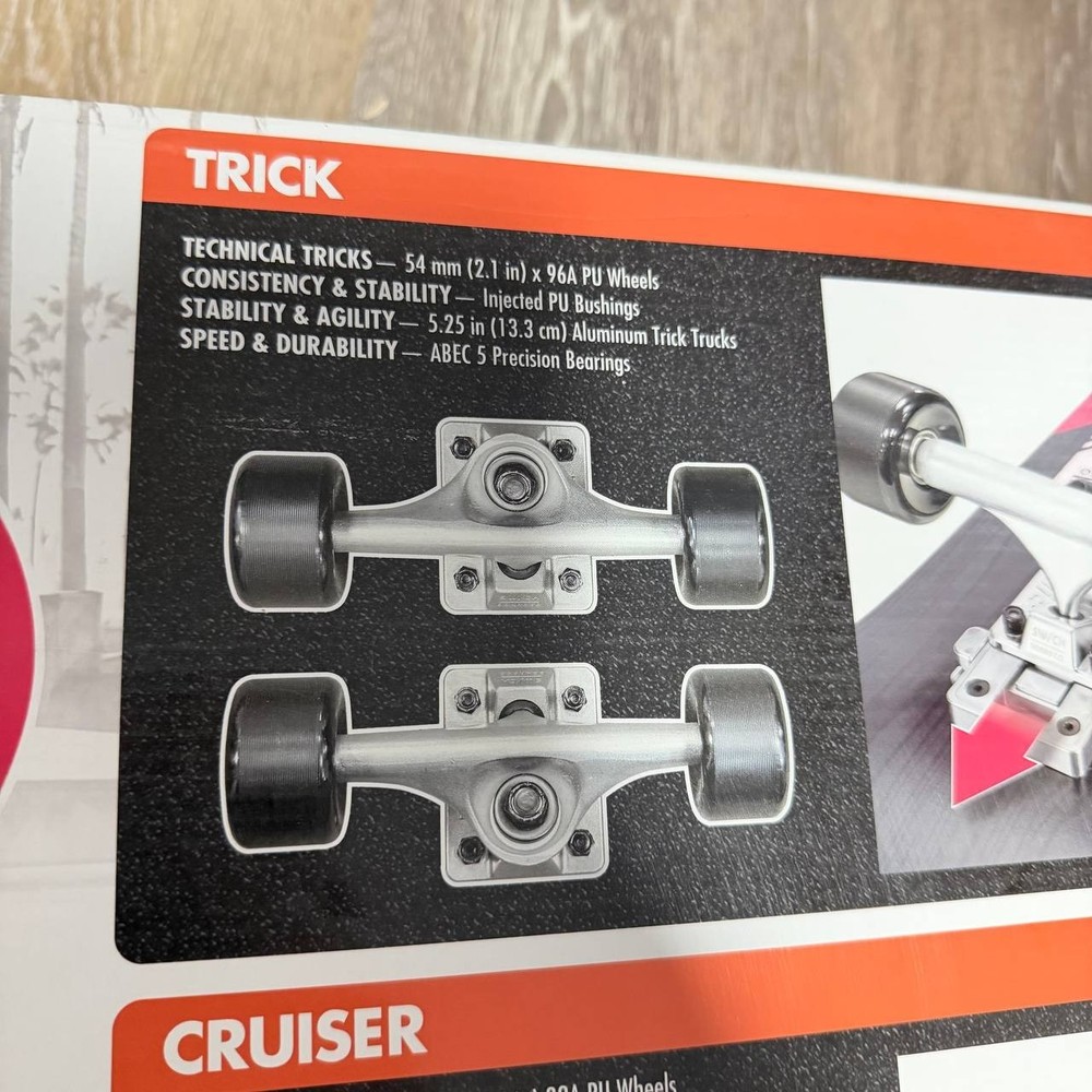 SWICH BOARD 2-in-1 Skateboard Set Trick & Cruiser Setup Quick Change No Tools