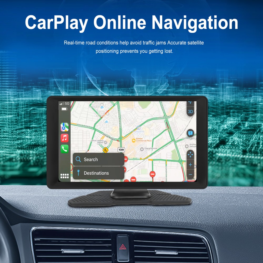 Wireless 9" Touch Screen Android Auto BT Portable HD Wireless Apple Carplay