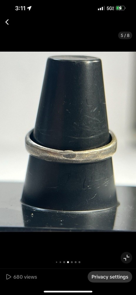 WW2 Army Ring 800 Silver Original