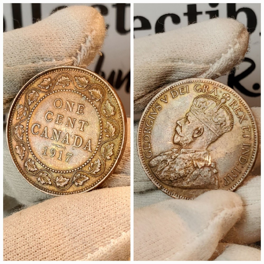 1917 Canada Large Cent UNC Toned