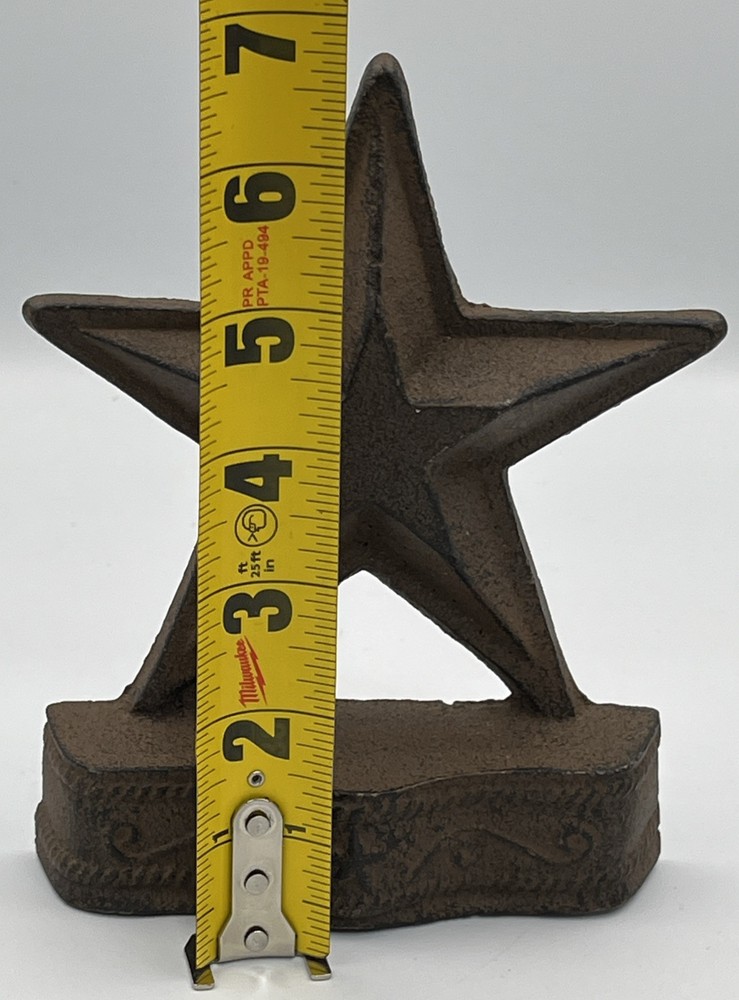 Vintage Cast Iron 5-Point Star Bookend 6.5”
