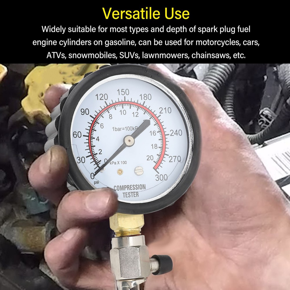Petrol Engine Cylinder Compression Tester Kit 0 To 300psi Versatile High Ac MFUK