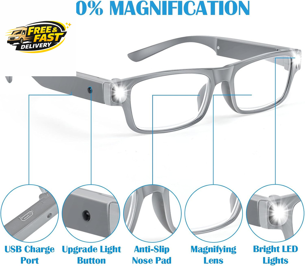 200% Magnifying Glasses with Light,Usb Rechargeable LED Lighted Magnifying